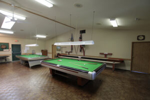 Pool and shuffle board Tables (main Hall)